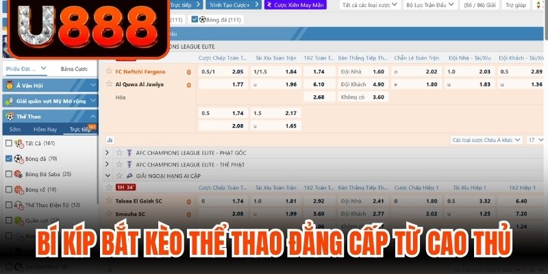 Bí kíp bắt kèo thể thao đẳng cấp từ cao thủ